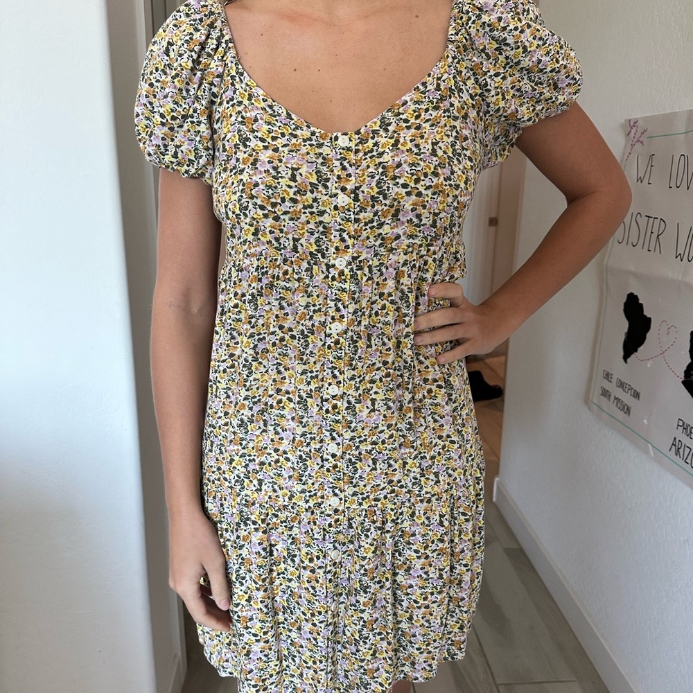 Wild Fable Yellow Floral Mini Dress
